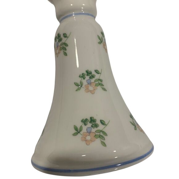 Vintage Royal Tara Pink Floral Bone China Pillar Candle Holder Ireland Cottage - Picture 8 of 8